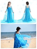 Luxury Princess Dress Costumes with Shining Long Cape Girls Birthday Party 2T 3T