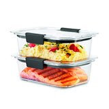 Rubbermaid Brilliance Food Storage Container, Medium, 3.2 Cup, Clear, 2-Pack