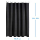 AmazerBath Plastic Shower Curtain, 72 x 78 Inches EVA 8G Shower Curtain with Heavy Duty