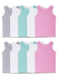 Fruit of the Loom Girls' Undershirts (Camis & Tanks), Toddler Tank - 10 Pack - Assorted