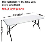 ABCCANOPY Spandex Tablecloths for 4 ft Home Rectangular Table Fitted Stretch Table