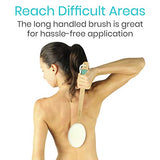 Vive Lotion Applicator for Your Back (4 Pads) - Long Reach Handle with Sponge