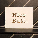 Etch & Ember Funny Bathroom Signs - Nice Butt - Farmhouse Style Decor - Rustic Wood