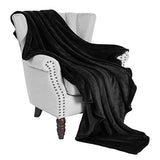 Exclusivo Mezcla Soft Flannel Fleece Velvet Plush Throw Blanket – 50" x 60" (Black)