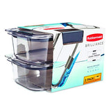 Rubbermaid Brilliance Food Storage Container, Medium, 3.2 Cup, Clear, 2-Pack