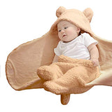 XMWEALTHY Cute Newborn Baby Boys Girls Blankets Plush Swaddle Blankets Brown