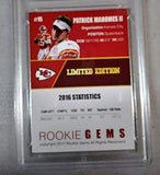 2017 PATRICK MAHOMES ROOKIE NFL GOLD ROOKIE GEMS RC LIMITED EDITION