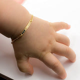 Personalized Baby Name Bracelet Customize id Name Bar Bracelet 16k Gold