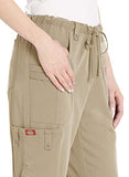 Dickies Women's Xtreme Stretch Fit Drawstring Flare Leg Pant, Dark Khaki XX-Small