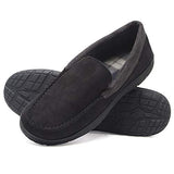 Hanes Men's Moccasin Slipper House Shoe with Indoor Outdoor Memory Foam Sole