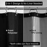 Ultimate Waterproof Fabric Shower Curtain or Liner, Breathable TPU & Machine Washable