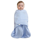 HALO Sleepsack Micro-Fleece Swaddle, Baby Blue, Newborn