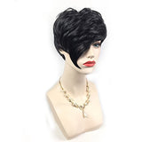 FCHW Black Short Hair Wigs For Black Women Synthetic Short women's Wigs With Bang Wig African American Women Wigs (FCHW-NZ-14489)