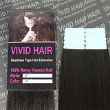 10 Pcs X 22" inches Remy Seamless Tape In Skin weft Human Hair Extensions Color # 2 Dark Brown