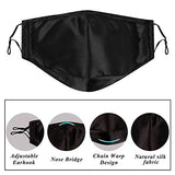 Black Silk Face Mask Washable Reusable Satin Cloth Fabric for Women Adult