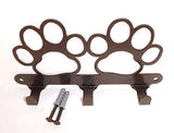 Double Dog Paw Leash Hook. Solid Steel. Handmade in USA. Copper vein Finish