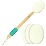 Vive Lotion Applicator for Your Back (4 Pads) - Long Reach Handle with Sponge