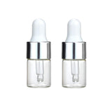 100 Pcs 2ml Clear Glass Dropper Bottles Refillable Empty Sample Vial Eye Dropper with Pipette Essential Oil Perfume Storage Containers for Aromatherapy Eye Dropper Cosmetics