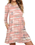 Women's Casual Print Long Sleeve Simple T-Shirt Loose Dress