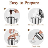 BAYKA French Press Coffee Maker, Stainless Steel 21oz Double-Wall Metal Insulated