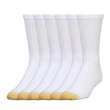 Gold Toe Men's 656S Cotton Crew Athletic Sock MultiPairs, White (6 pairs), Shoe