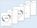 2021 Monthly Planner Calendar Refill Pages for 9 Disc Planners