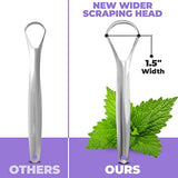Tongue Scraper (2 Pack), Reduce Bad Breath (Medical Grade), Stainless Steel Tongue