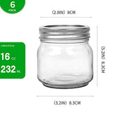 [Newest Superb Version]EAXCK 8 oz Mason Jars with Lids and Bands 6 PACK,Wide