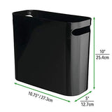 mDesign Slim Plastic Rectangular Small Trash Can Wastebasket, Garbage Container Bin