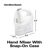 Hamilton Beach 6-Speed Electric Hand Mixer, Beaters and Whisk, with Snap-On Storage