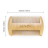 ALIVER Beard Grooming Kit for Men, Beard Bristle Brush and Two Beard Comb Set, Come With Convenient Small Travel Bag.