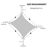 AsterOutdoor Sun Shade Sail Rectangle 6' x 10' UV Block Canopy for Patio Backyard