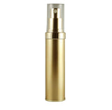 Tall Satin Finish Gold Metal Sterile Airless Pump Bottle 1oz Cosmetic Container for Makeup Foundations Serums Lotion Moisturizer Leak Proof Shockproof Container