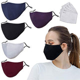 5 Pack Protective Covers with Carbon Filters,Washable Reusable Cloth Cotton Blend