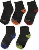 Fruit of the Loom Little Boys' 10 Pack Half Cushion Ankle Socks, Black Assort, Shoe Size