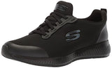 Skechers for Work Women's Squad SR Food Service Shoe, black flat knit