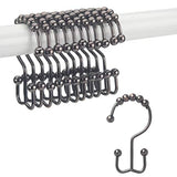 Titanker Shower Curtain Hooks Rings, Rust-Resistant Metal Double Glide Shower Hooks