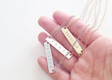 Personalized Necklace Silver Name Plate Bar Gold Necklace Custom Silver Necklace