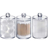 Tbestmax 10 Oz Plastic Cotton Swab Ball Pad Holder, Qtip Jar Clear Makeup Organizer