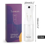 Spray Bottle for Hair, Suream 5.4oz/160ml Clear Continuous Mister for Curly Hair