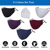 5 Pack Protective Covers with Carbon Filters,Washable Reusable Cloth Cotton Blend