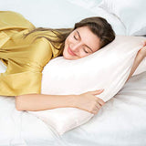 Natural Silk Pillowcase, for Hair and Skin with Hidden Zipper,22 Momme,600 Thread