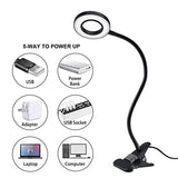 Clip Light Reading Lights - QQAPPU 24 LED USB Desk Lamp with 3 Color Modes