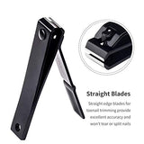 FIXBODY Nail Clipper Set – Black Stainless Steel Fingernails & Toenails Clippers & Nail