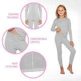 Rocky Thermal Underwear for Girls Fleece Lined Thermals Kids Base Layer Long John Set