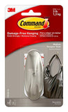 Command Designer Hooks, Medium, Brushed Nickel, 1-Hook (17081BN-ES), Decorate