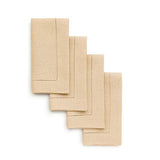 Solino Home 100% Pure Linen Hemstitch Dinner Napkins - 20 x 20 Inch, Beige Set of 4