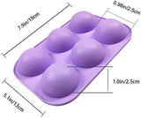 New 2 Pack 6-Cavity Semi Sphere Silicone Mold, Baking Mold for Making Hot Chocolate Bomb, Cake, Jelly, Dome Mousse