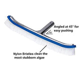 Swimming Pool Wall & Tile Brush ,18" Polished Aluminum Back Cleaning Brush Head