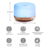 ASAKUKI 500ml Premium, Essential Oil Diffuser, 5 in 1 Ultrasonic Aromatherapy Fragrant